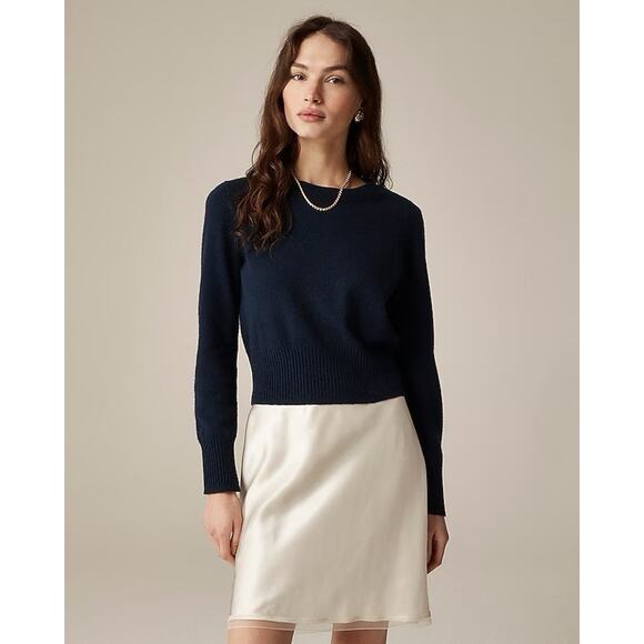 J. Crew Cashmere shrunken crewneck sweater Black Size S